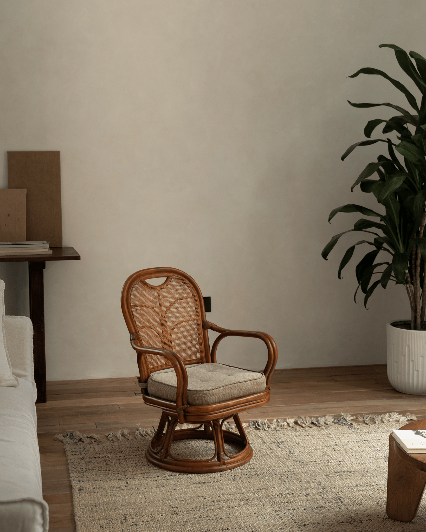 Ray Mini-Drehstuhl aus Rattan