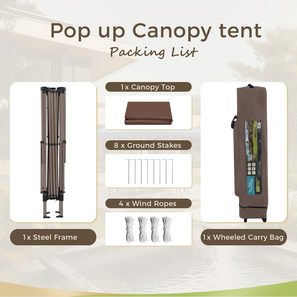 13' x 13' (ca. 4 x 4 m) großes, verstärktes Garten-Faltpavillon-Zelt mit elegantem Eckvorhang