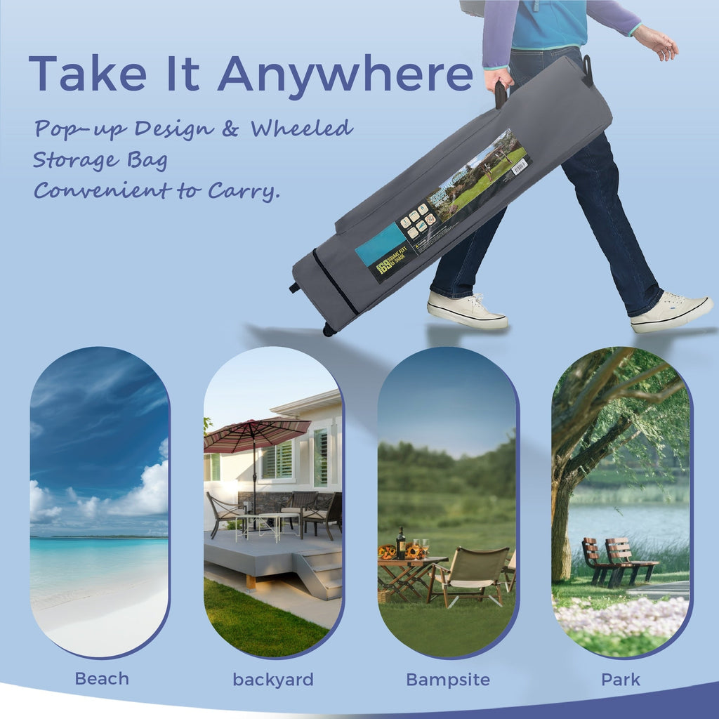 13' x 13' (ca. 4 x 4 m) großes, verstärktes Garten-Faltpavillon-Zelt mit elegantem Eckvorhang