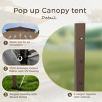 13' x 13' (ca. 4 x 4 m) großes, verstärktes Garten-Faltpavillon-Zelt mit elegantem Eckvorhang