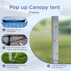 13' x 13' (ca. 4 x 4 m) großes, verstärktes Garten-Faltpavillon-Zelt mit elegantem Eckvorhang