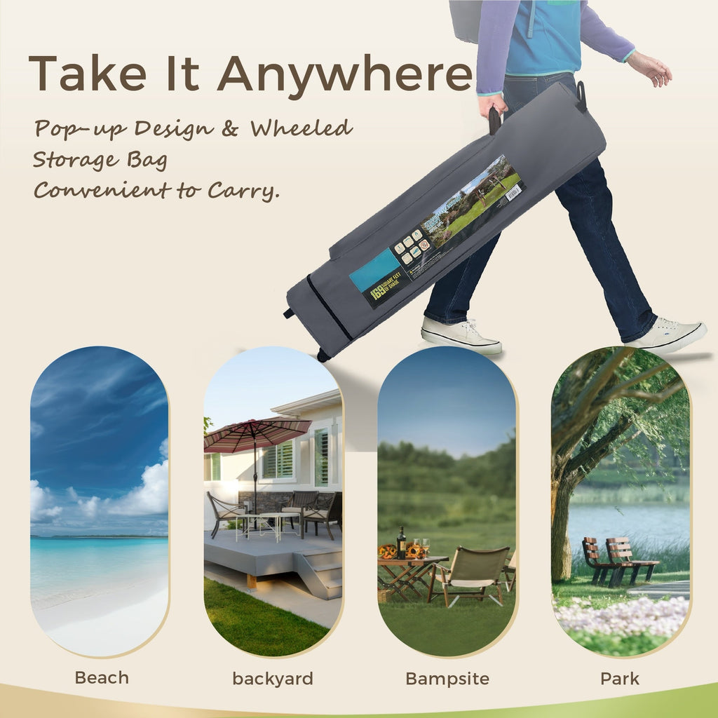 13' x 13' (ca. 4 x 4 m) großes, verstärktes Garten-Faltpavillon-Zelt mit elegantem Eckvorhang