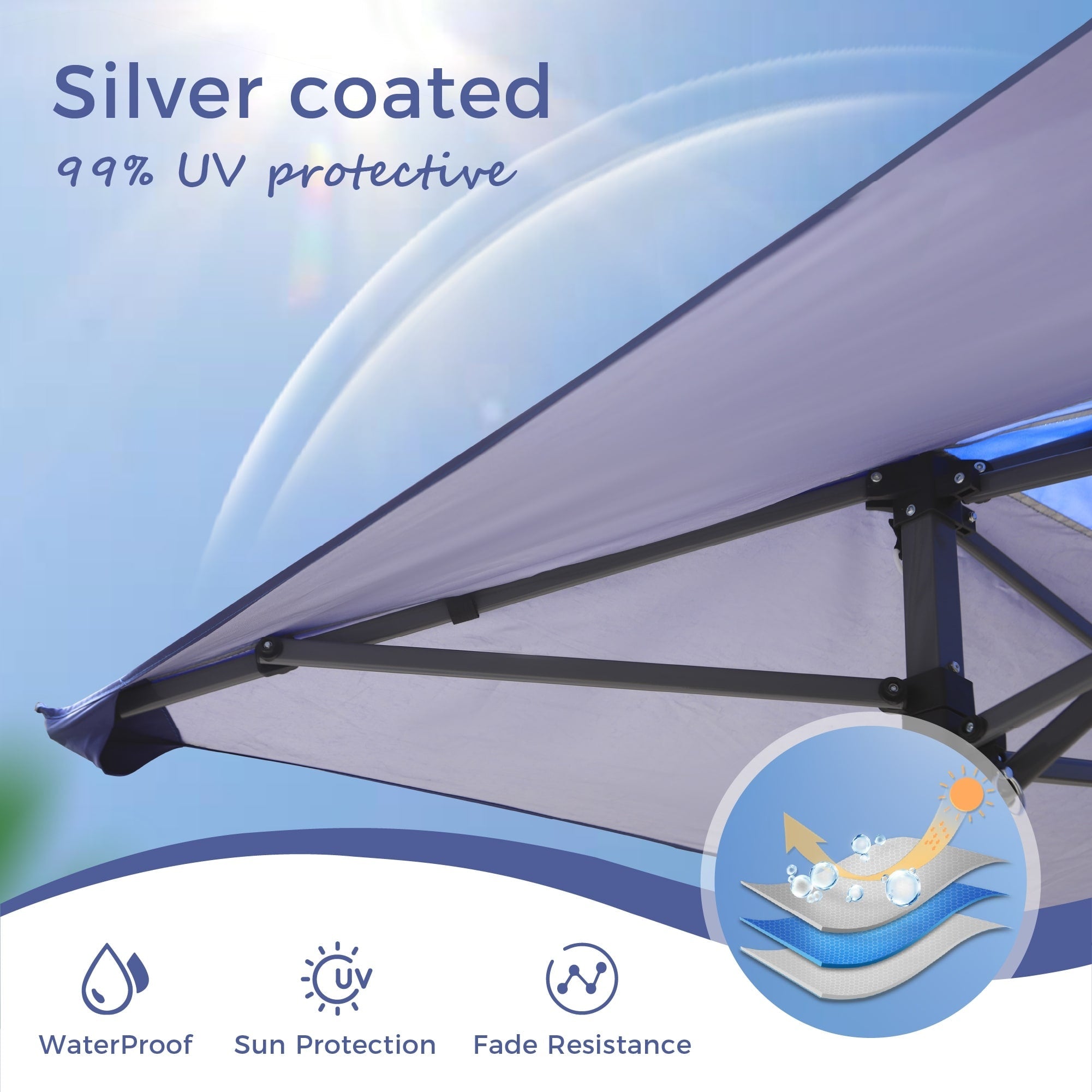 13' x 13' (ca. 4 x 4 m) großes, verstärktes Garten-Faltpavillon-Zelt mit elegantem Eckvorhang