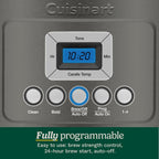 Programmierbare Kaffeemaschine für 14 Tassen, Glaskanne, Brühstärkeregelung, 1-4 Tassen-Einstellung, schwarzer Edelstahl