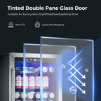 Getränkekühlschrank für 145 Dosen, 4,4 Kubikfuß (ca. 125 Liter) Nutzinhalt, Mini-Kühlschrank mit Glastür für Limonade, Bier und Wein – transparente Front für Zuhause, Büro oder Bar
