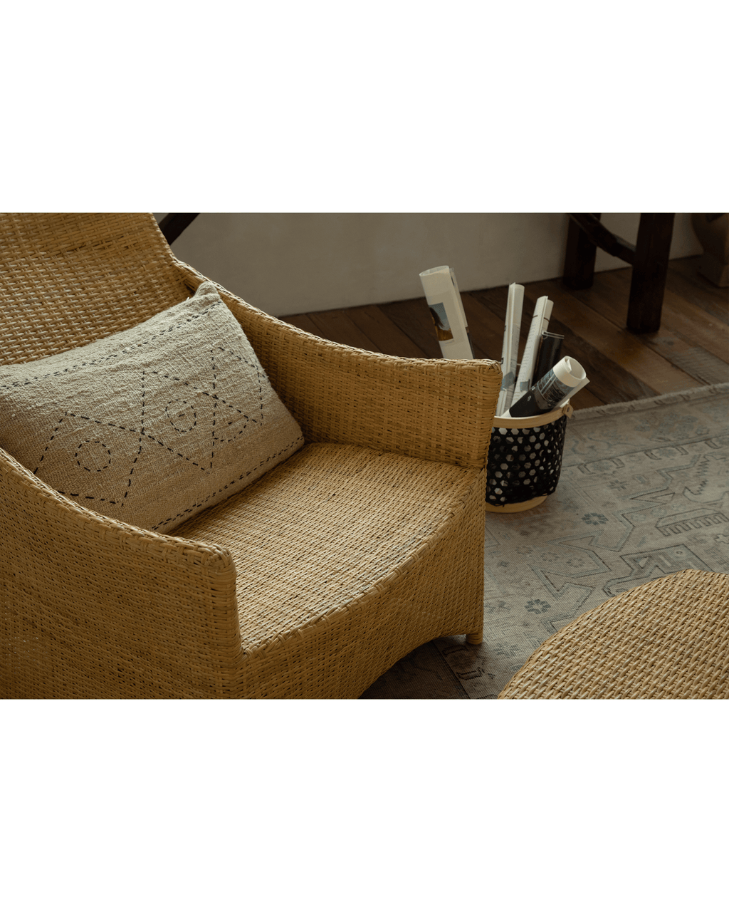 Gleit-Loungesessel aus Rattan