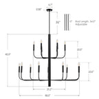 Minimalistischer Kerzenleuchter mit 15 Leuchten, 2-stufig, antikes Design – 48