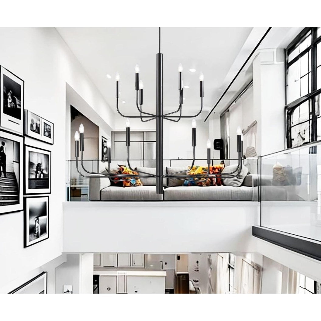 Minimalistischer Kerzenleuchter mit 15 Leuchten, 2-stufig, antikes Design – 48