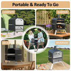 2-lagiger Holzofen-Pizzaofen für den Außenbereich, ideal für Camping und Pizza – 40 cm (16 Zoll)