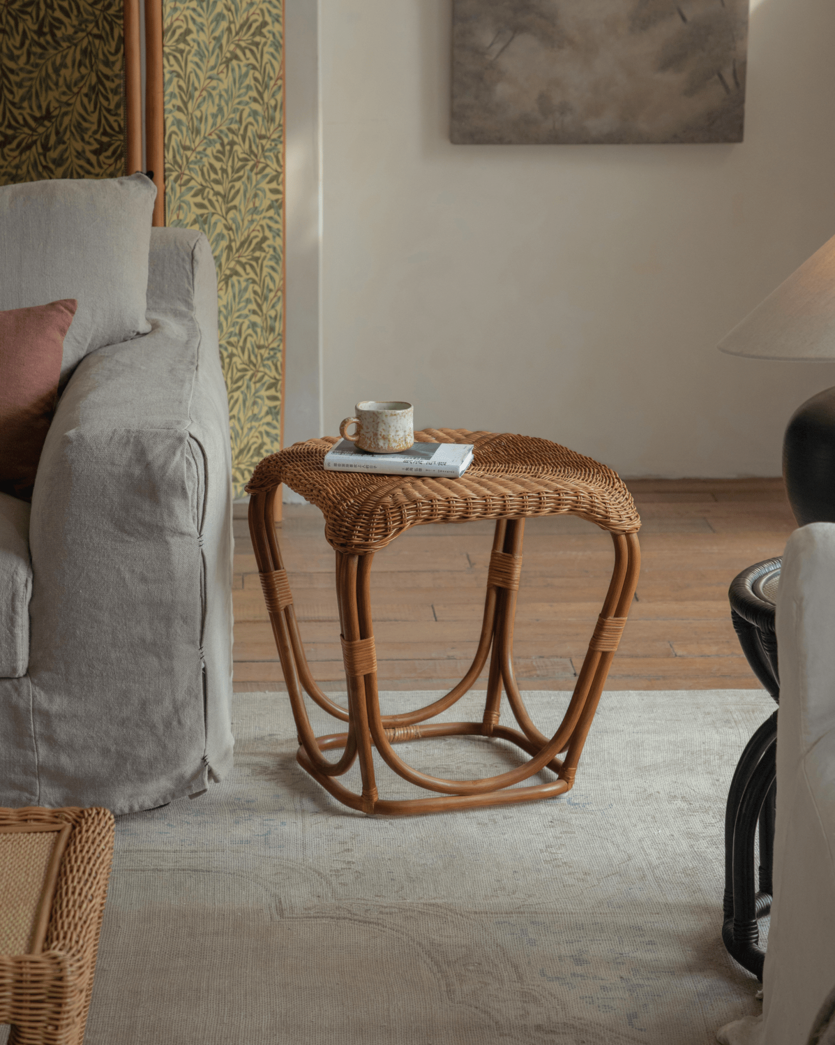 Pinecone Rattan Side Table