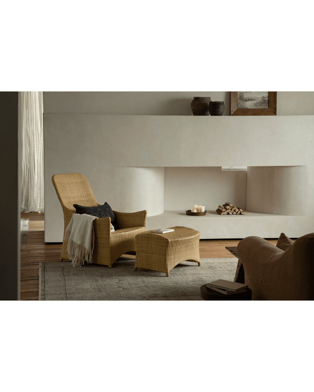 Gleit-Loungesessel aus Rattan