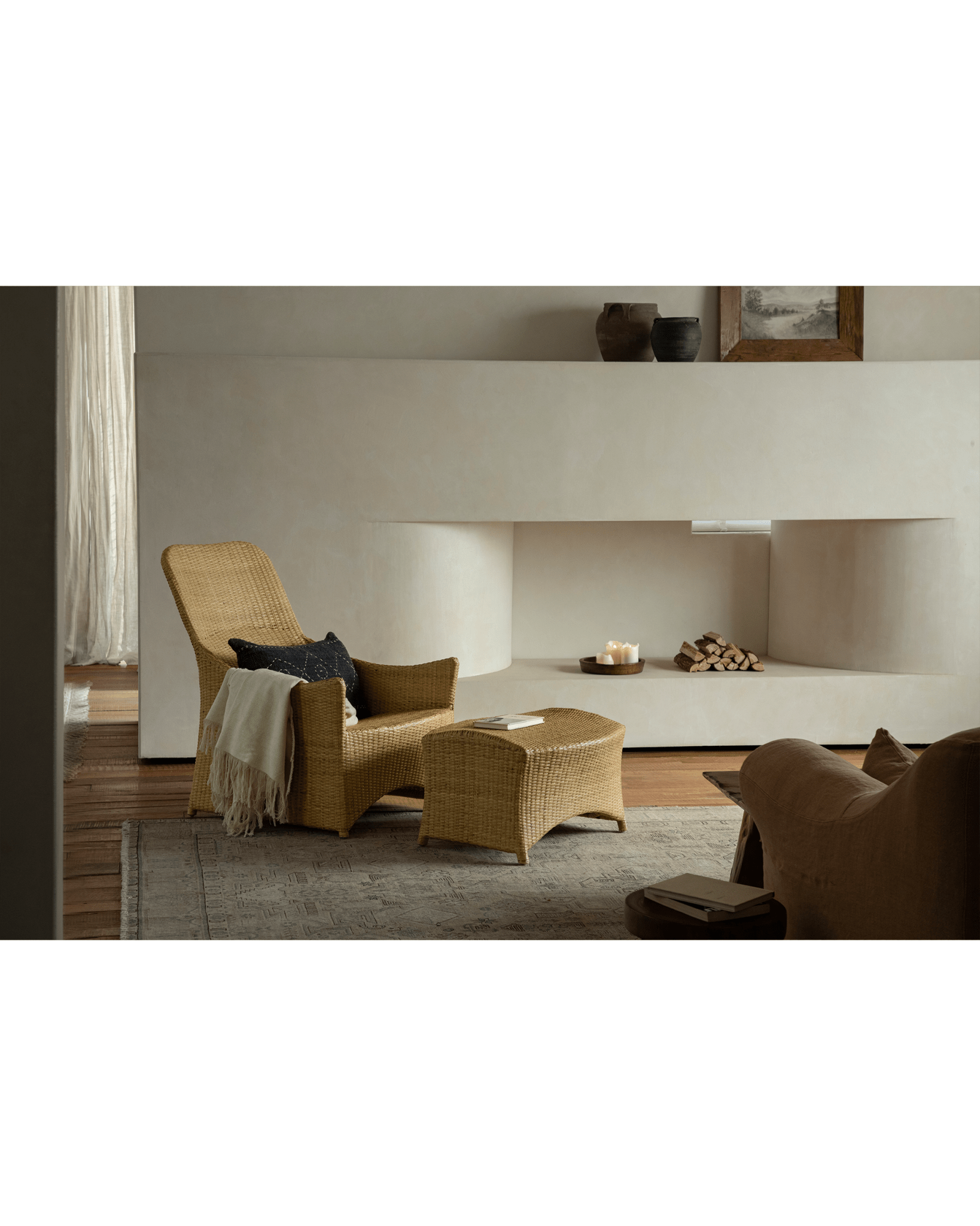 Gleit-Loungesessel aus Rattan
