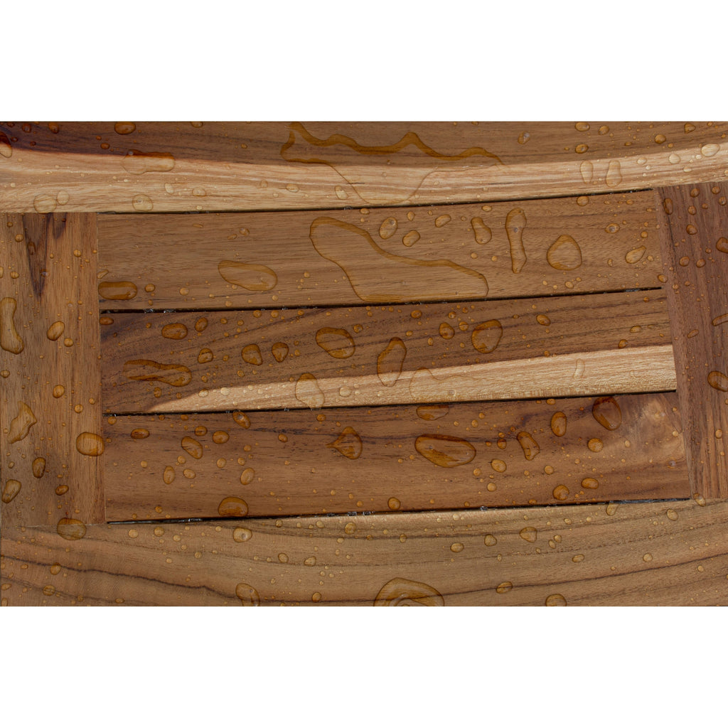 EcoDecors, Bank, Duschhocker, Duschsitz, Duschstuhl für die Dusche, kleine Bank, Teak-Duschbank, Duschfußstütze