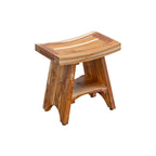 EcoDecors, Serenity, Teak-Duschbank, Teak-Duschhocker, Teak-Eckduschbank, 45,7 cm, mit Ablage