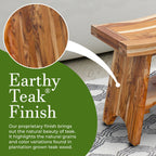 EcoDecors, Serenity, Teak-Duschbank, Teak-Duschhocker, Teak-Eckduschbank, 45,7 cm, mit Ablage