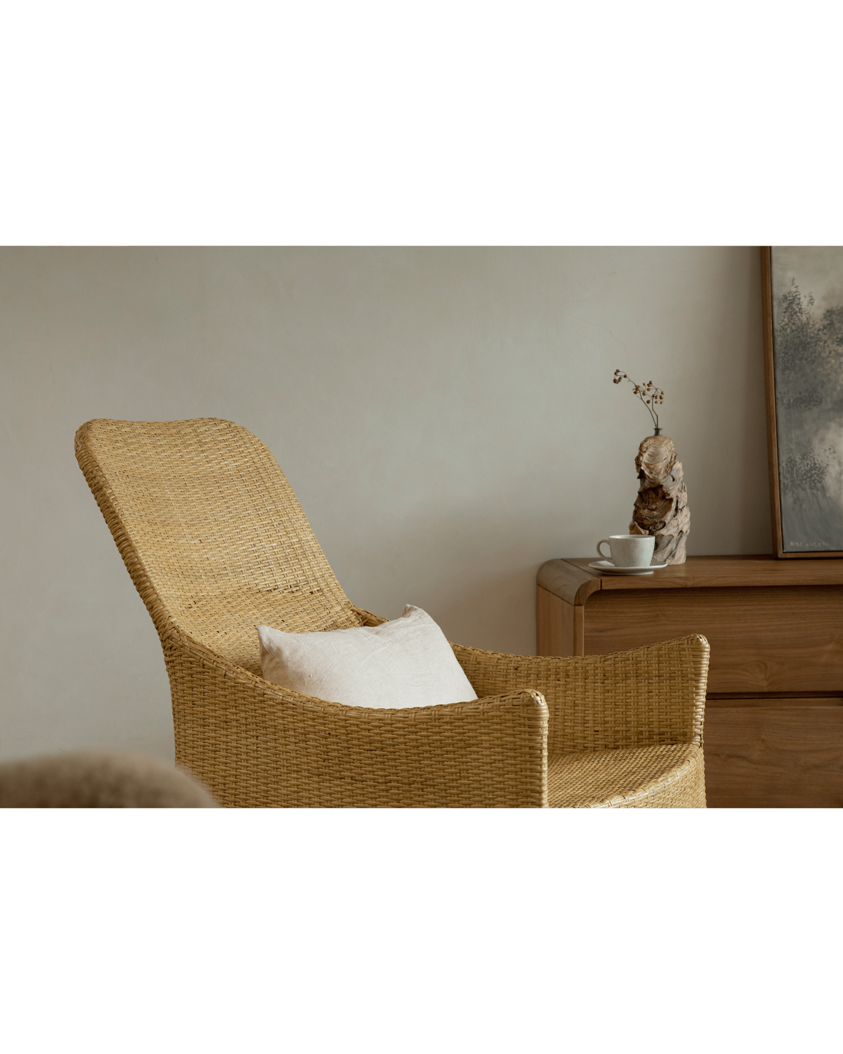 Gleit-Loungesessel aus Rattan