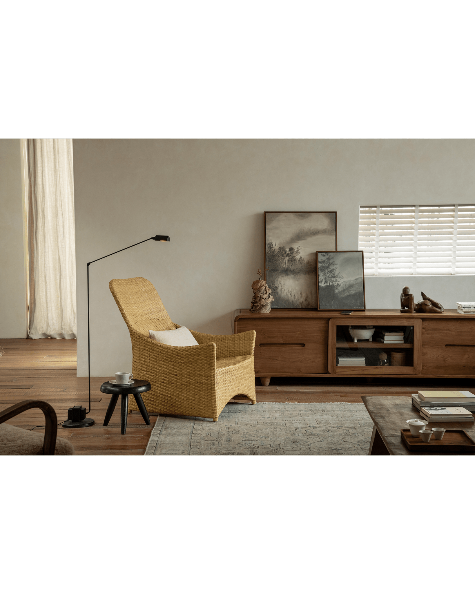 Gleit-Loungesessel aus Rattan