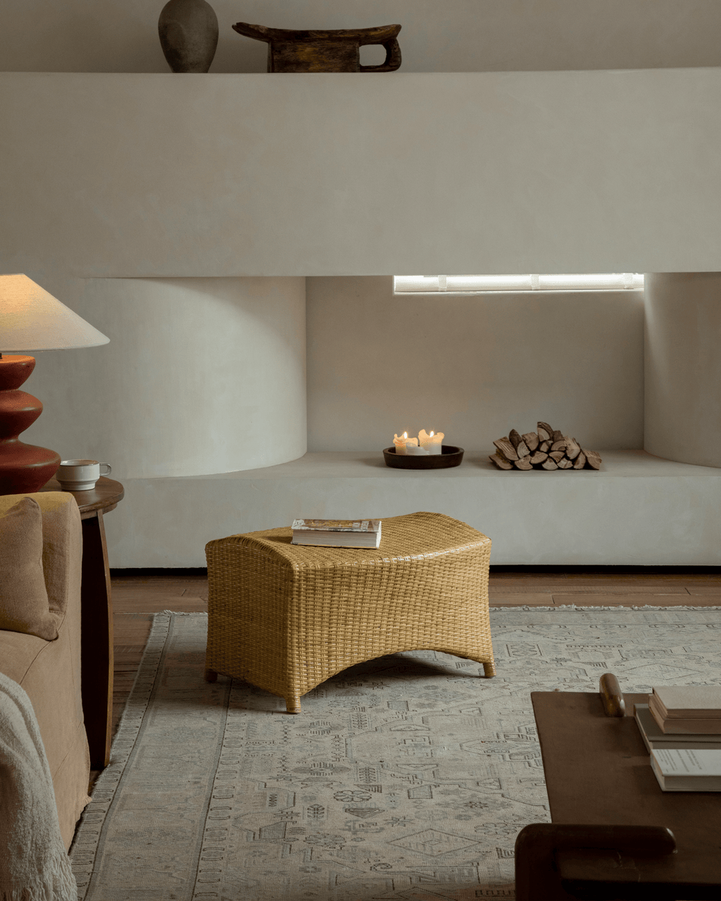 Gleit-Loungesessel aus Rattan