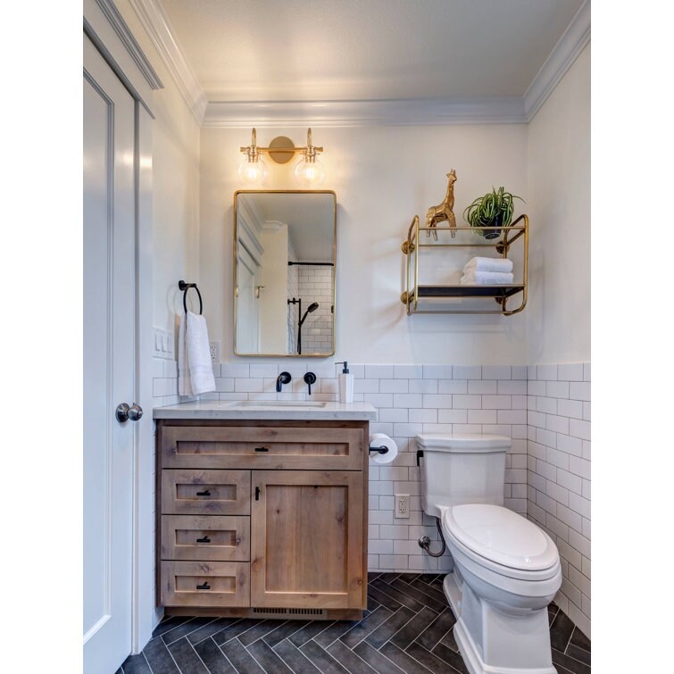 2/3-flammige Badezimmer-Wandleuchte mit Glasschirm