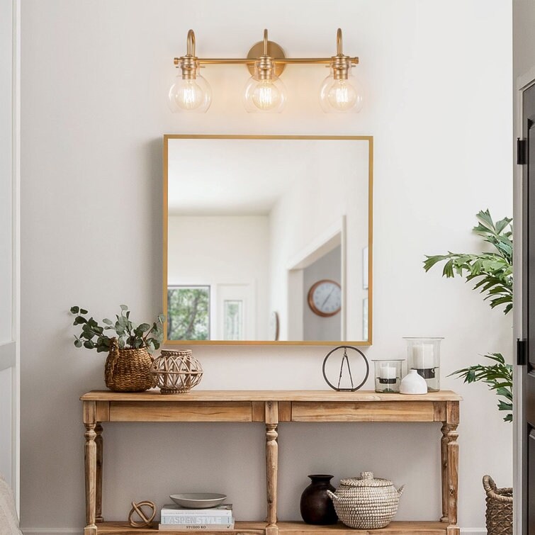 2/3-flammige Badezimmer-Wandleuchte mit Glasschirm