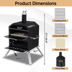 2-lagiger Holzofen-Pizzaofen für den Außenbereich, ideal für Camping und Pizza – 40 cm (16 Zoll)