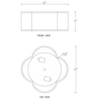 2-flammige weiße Leinen-Deckenleuchte mit Acryl-Diffusor