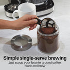 Kaffeemaschine mit 2 Funktionen (12 Tassen &amp; Einzelportionen), Glaskanne, automatische Pausen- und Ausgießfunktion, Schwarz