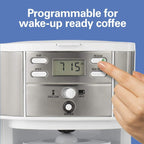 Kaffeemaschine mit 2 Funktionen (12 Tassen &amp; Einzelportionen), Glaskanne, automatischer Pausen- und Ausgießfunktion, Weiß