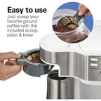 Kaffeemaschine mit 2 Funktionen (12 Tassen &amp; Einzelportionen), Glaskanne, automatischer Pausen- und Ausgießfunktion, Weiß