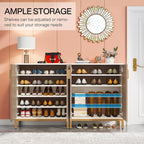 Moderner Schuhschrank mit Türen für 20 Paar Schuhe, 6-stöckiges, freistehendes Schuhregal für den Eingangsbereich