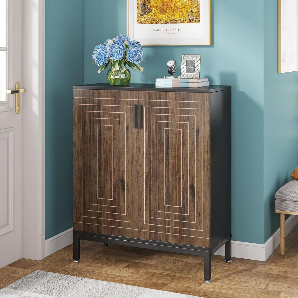 Moderner Schuhschrank mit Türen für 20 Paar Schuhe, 6-stöckiges, freistehendes Schuhregal für den Eingangsbereich