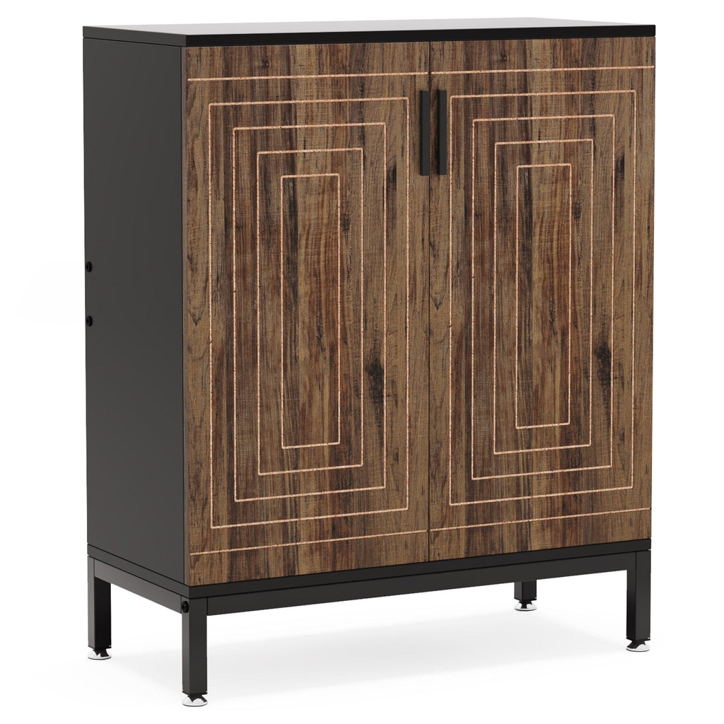 Moderner Schuhschrank mit Türen für 20 Paar Schuhe, 6-stöckiges, freistehendes Schuhregal für den Eingangsbereich