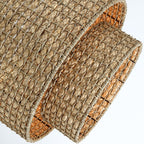 Traditionelle Trommel-Pendelleuchte aus Naturrattan mit 4 Leuchten und schwarzem Baldachin – Schwarz/Erdfarben – 50,8 cm breit