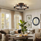 20-Zoll-Deckenventilator im modernen Landhausstil mit LED-Beleuchtung, flachem Profil, Einbauleuchte und Fernbedienung für das Wohnzimmer