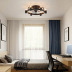 20-Zoll-Deckenventilator im modernen Landhausstil mit LED-Beleuchtung, flachem Profil, Einbauleuchte und Fernbedienung für das Wohnzimmer