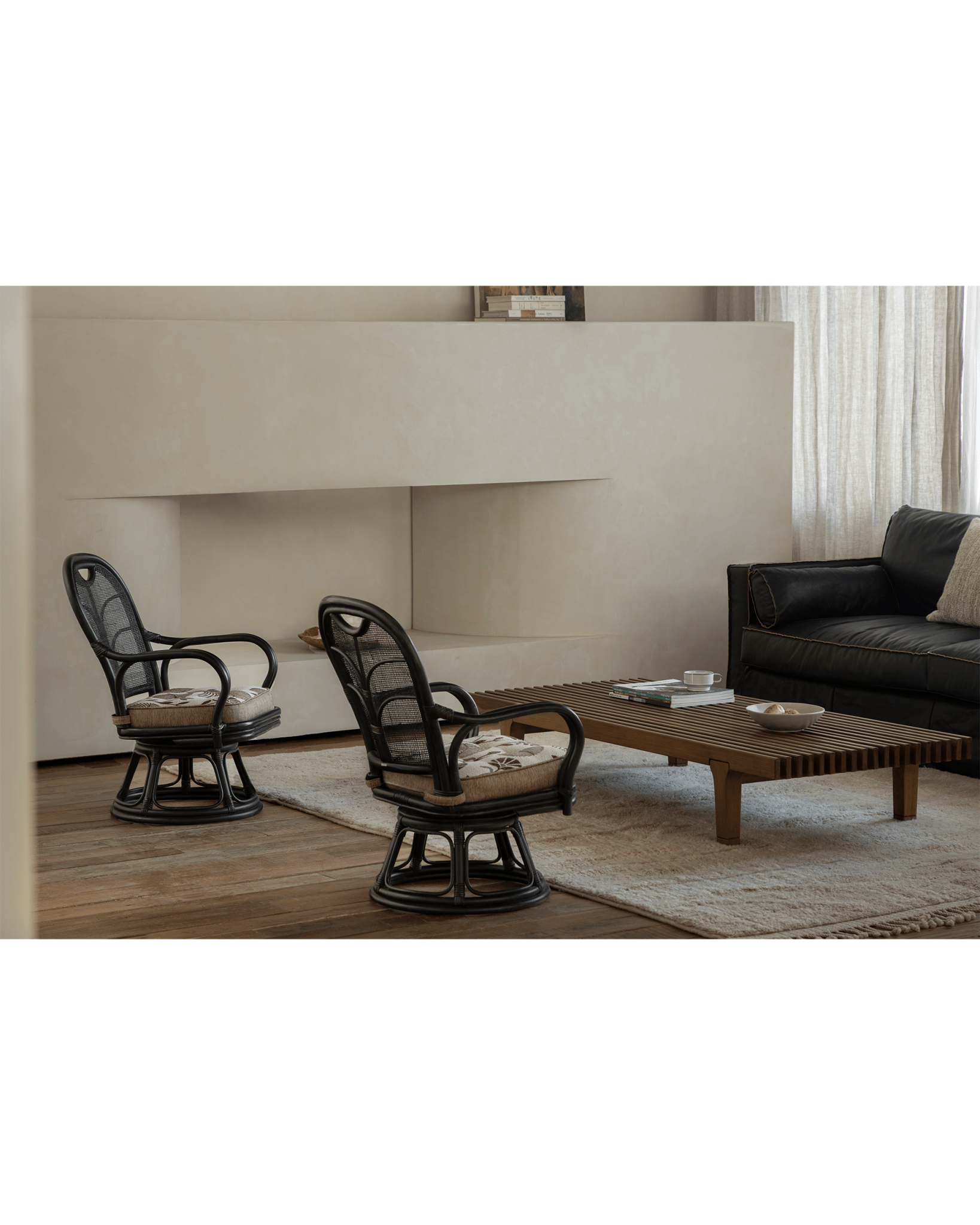 Ray Mini-Drehstuhl aus Rattan