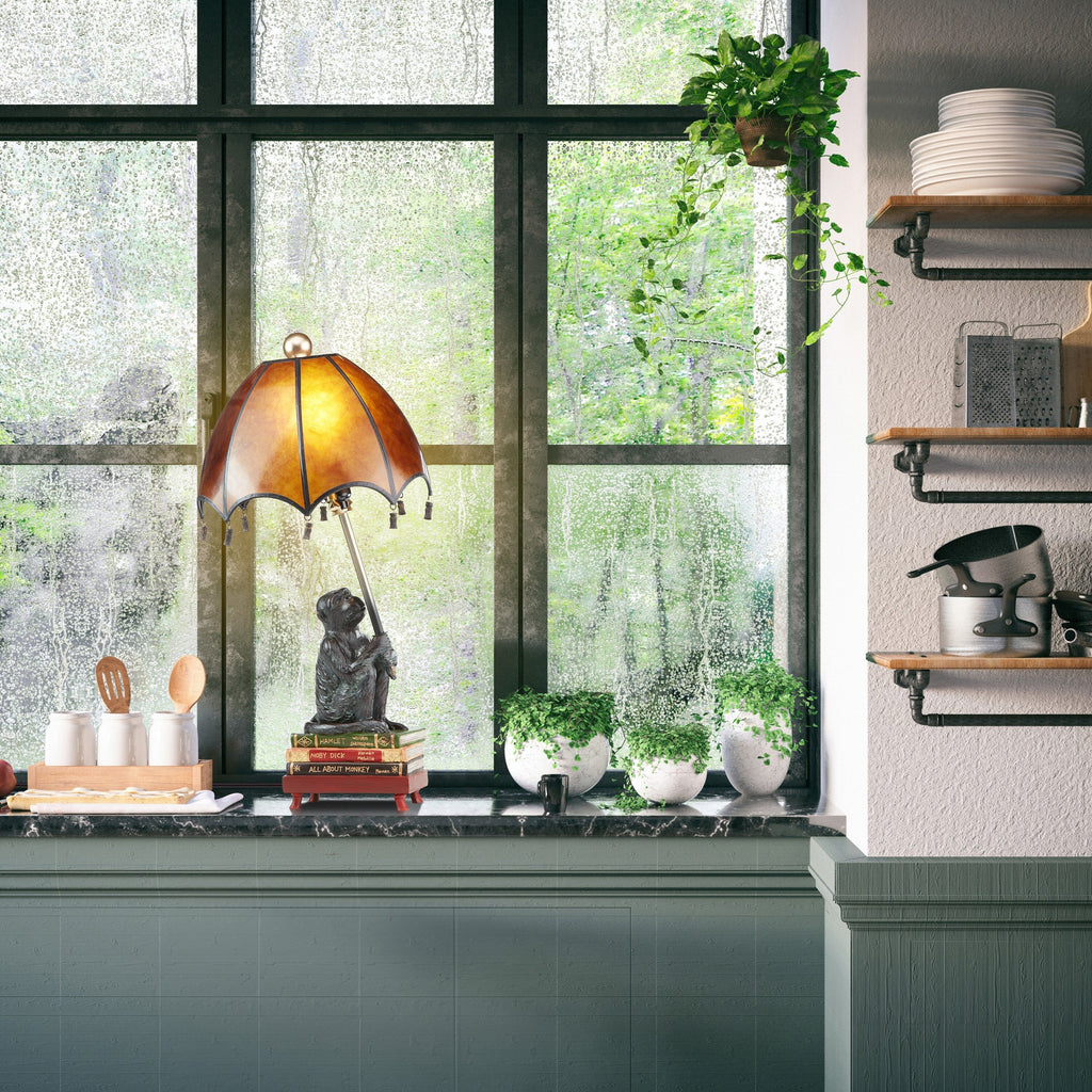 Intellektueller Affe Tischleuchte, 21,75 cm hoch – 11 cm L x 11 cm B x 21,75 cm H