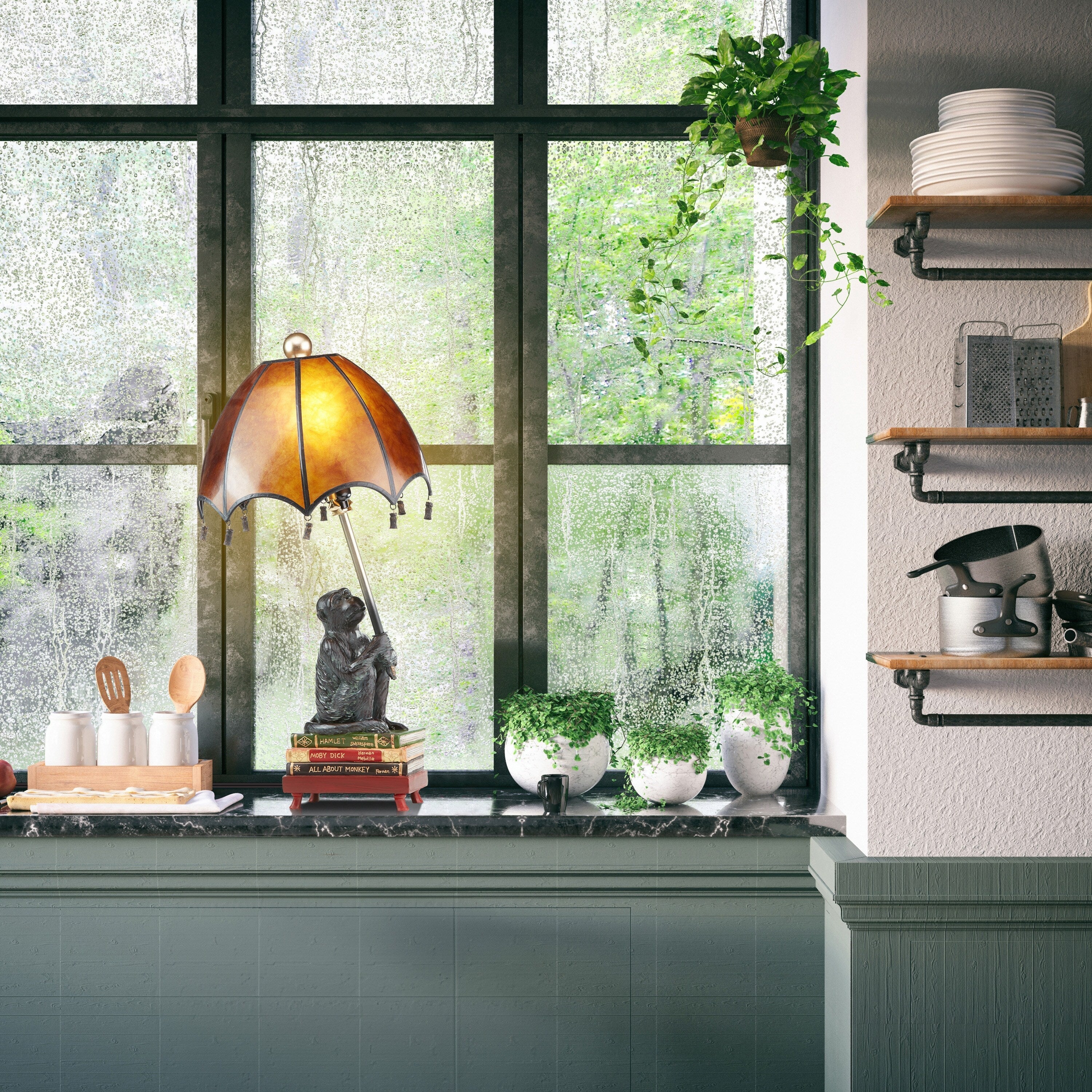 Intellektueller Affe Tischleuchte, 21,75 cm hoch – 11 cm L x 11 cm B x 21,75 cm H