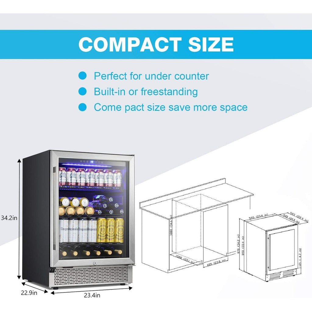 24-Zoll-Getränkekühlschrank mit integriertem Weinkühler und Minikühlschrank