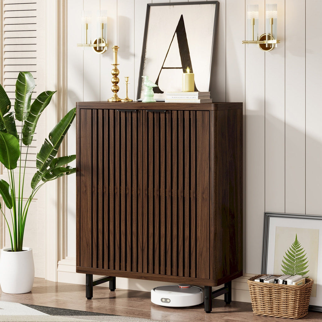 Schuhschrank mit Tür für 24 Paar Schuhe, geeignet für Eingangsbereich und Wohnzimmer