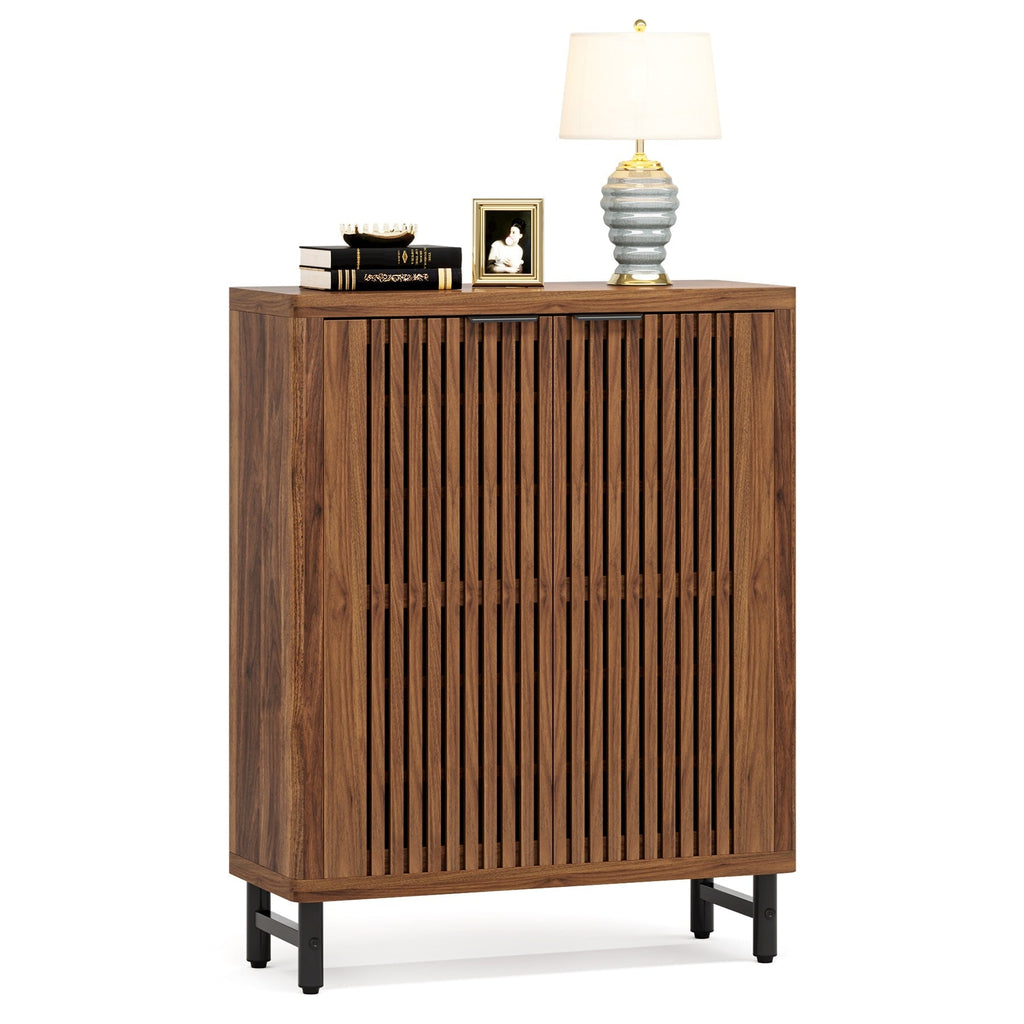 Schuhschrank mit Tür für 24 Paar Schuhe, geeignet für Eingangsbereich und Wohnzimmer