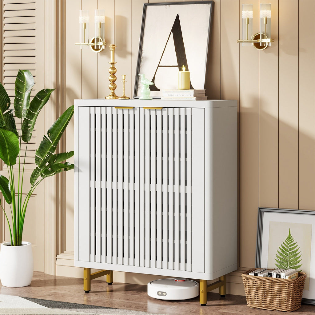 Schuhschrank mit Tür für 24 Paar Schuhe, geeignet für Eingangsbereich und Wohnzimmer