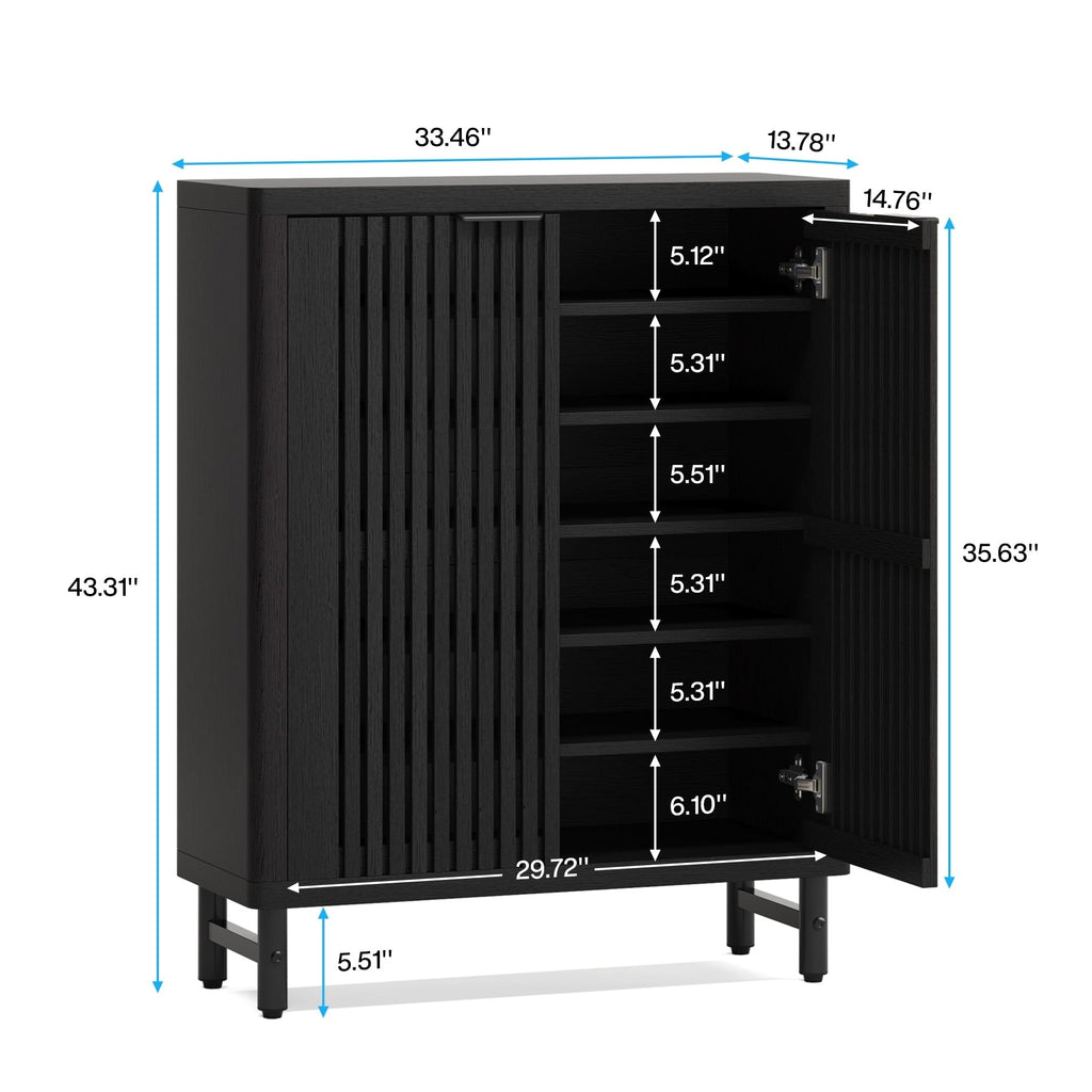 Schuhschrank mit Tür für 24 Paar Schuhe, geeignet für Eingangsbereich und Wohnzimmer