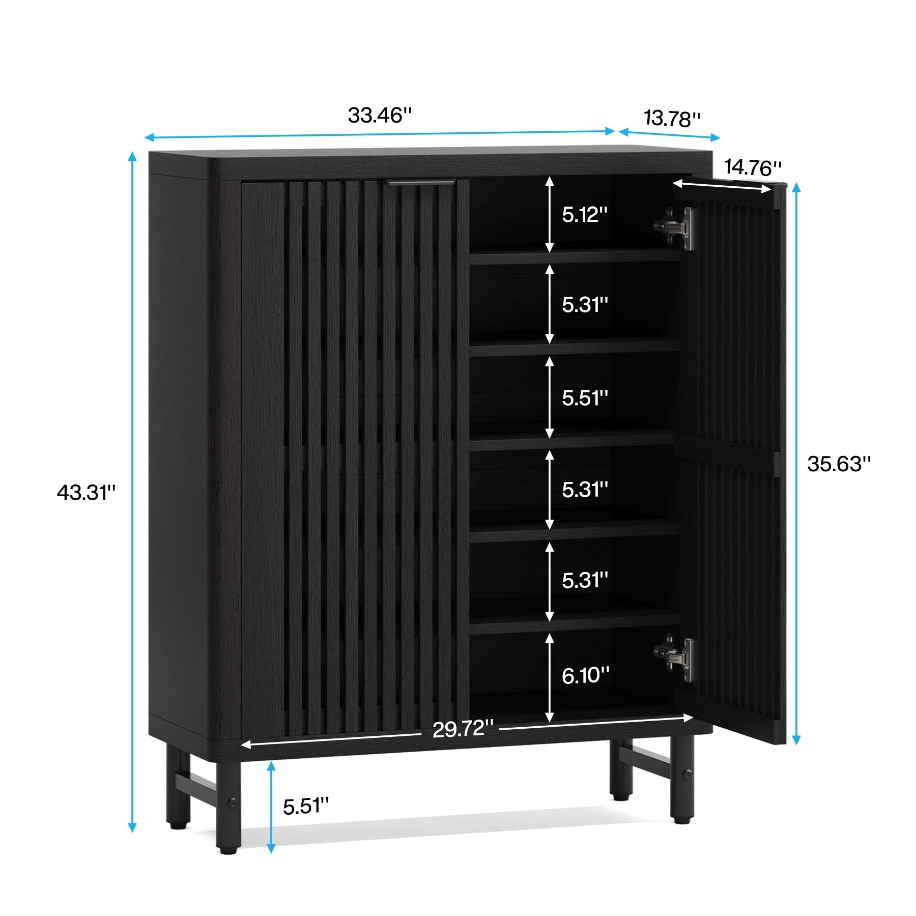 Schuhschrank mit Tür für 24 Paar Schuhe, geeignet für Eingangsbereich und Wohnzimmer