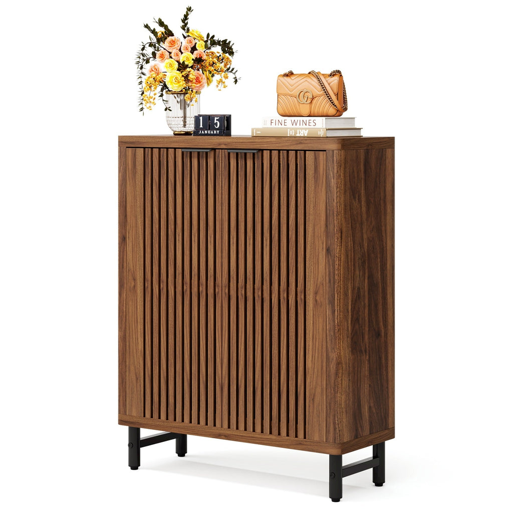 Schuhschrank mit Tür für 24 Paar Schuhe, geeignet für Eingangsbereich und Wohnzimmer