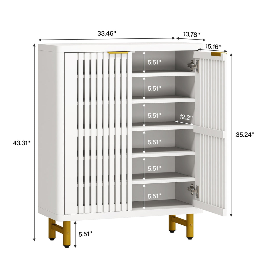 Schuhschrank mit Tür für 24 Paar Schuhe, geeignet für Eingangsbereich und Wohnzimmer