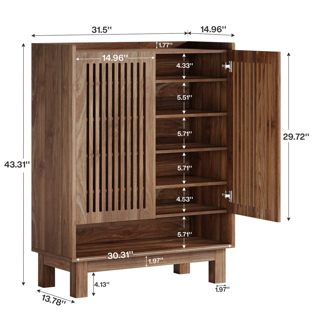 Schuhschrank mit Tür für 24 Paar Schuhe, geeignet für Eingangsbereich und Wohnzimmer