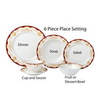 24-teiliges Geschirrset aus Knochenporzellan, Service für 4 Personen von Lorren Home Trends