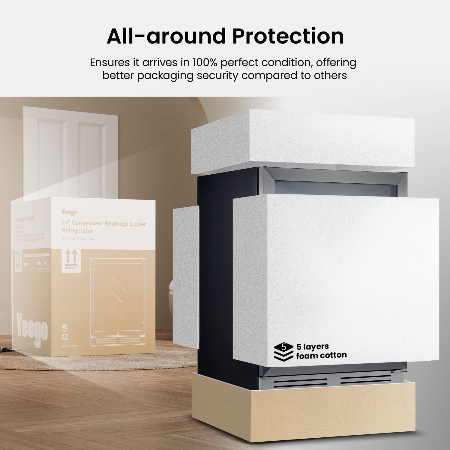 24-Zoll-Getränkekühlschrank für 140 Dosen, geeignet für Limonaden, Wein und andere Getränke – 24 Zoll