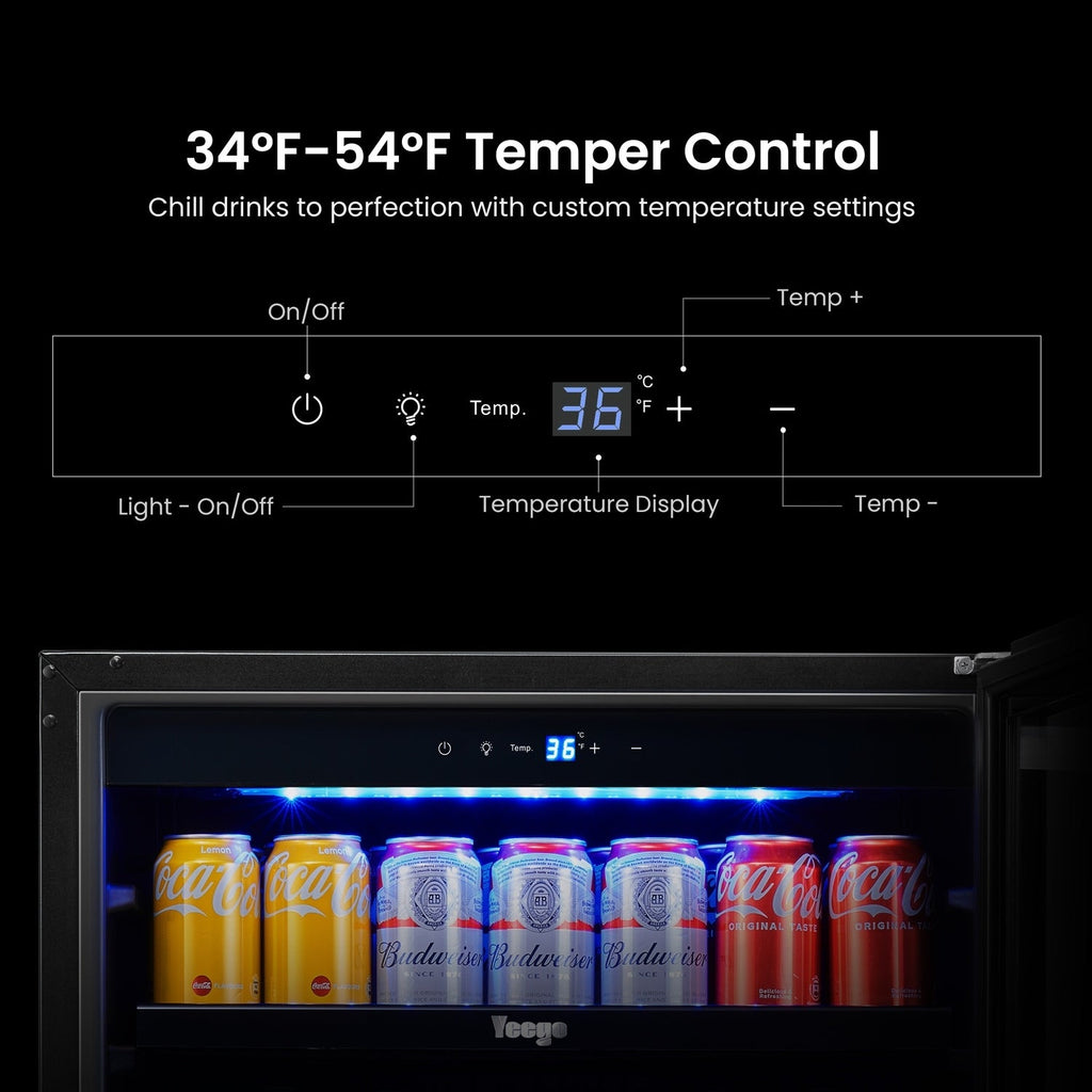 24-Zoll-Getränkekühlschrank für 140 Dosen, geeignet für Limonaden, Wein und andere Getränke – 24 Zoll